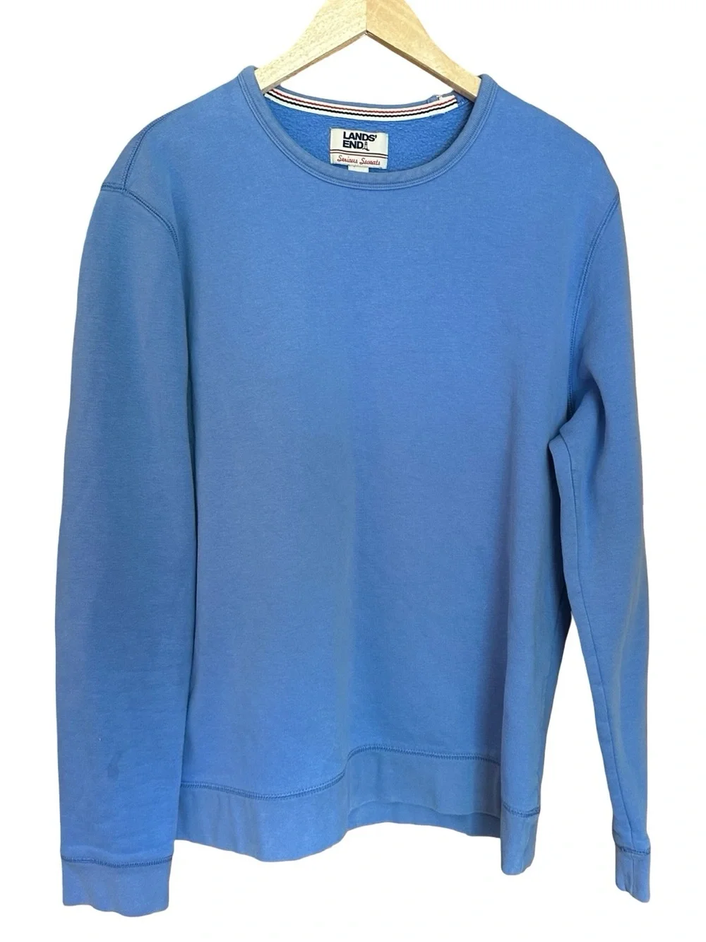 Lands' End 100% Cotton Men's Periwinkle Crewneck Sweatshirt Sz L
